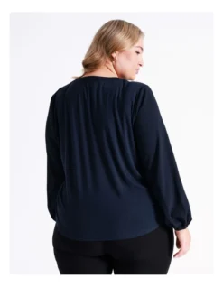 Basque Long Sleeve Woven Front Jersey Back Tee In Navy 13 Basque Long Sleeve Woven Front Jersey Back Tee In Navy -Basque Store Online 968712040 5 720x928