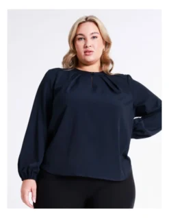 Basque Long Sleeve Woven Front Jersey Back Tee In Navy 14 Basque Long Sleeve Woven Front Jersey Back Tee In Navy -Basque Store Online 968712040 6 720x928