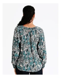 Basque Recycled Blend Gathered Neck Top In Blue 10 Basque Recycled Blend Gathered Neck Top In Blue -Basque Store Online 968712490 6 720x928