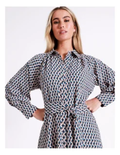 Basque Raglan Sleeve Midi Shirt Dress In Assorted -Basque Store Online 968712760 4 720x928