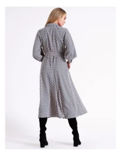 Basque Raglan Sleeve Midi Shirt Dress In Assorted -Basque Store Online 968712760 6 720x928