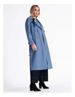 Basque Soft Trench Coat In Dusty Blue -Basque Store Online 968713030 5 720x928
