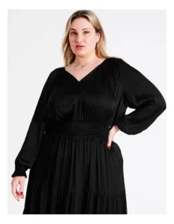 Basque Recycled Bruised Poly Satin Elasticated Waist Maxi Dress In Black 11 Basque Recycled Bruised Poly Satin Elasticated Waist Maxi Dress In Black -Basque Store Online 968713390 3 720x928