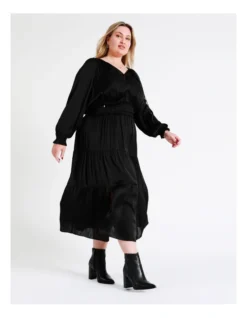 Basque Recycled Bruised Poly Satin Elasticated Waist Maxi Dress In Black 15 Basque Recycled Bruised Poly Satin Elasticated Waist Maxi Dress In Black -Basque Store Online 968713390 7 720x928