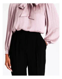 Basque Elastic Waist Slim Suit Pant In Black -Basque Store Online 968713660 4 720x928