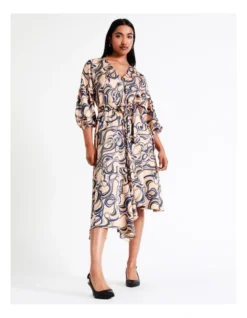 Basque Recycled Satin Staggered Hem Midi Dress In Assorted -Basque Store Online 968713930 3 720x928