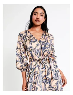 Basque Recycled Satin Staggered Hem Midi Dress In Assorted -Basque Store Online 968713930 4 720x928