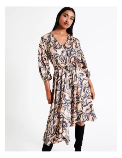 Basque Recycled Satin Staggered Hem Midi Dress In Assorted -Basque Store Online 968713930 6 720x928