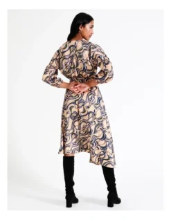 Basque Recycled Satin Staggered Hem Midi Dress In Assorted -Basque Store Online 968713930 7 720x928