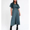 Basque Recycled Satin Twist Front Midi Dress In Steel 1 Basque Recycled Satin Twist Front Midi Dress In Steel -Basque Store Online 968714110 1 720x928