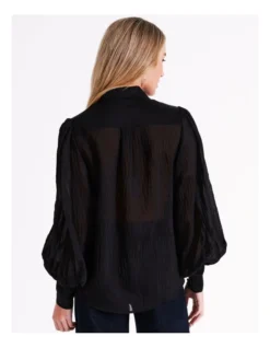 Basque Pintuck Shirt In Black -Basque Store Online 968714200 6 720x928