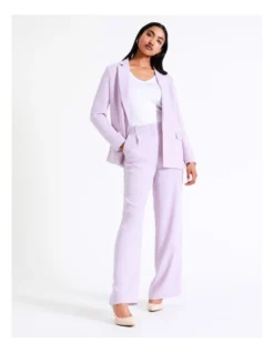 Basque Crepe Edge To Edge Blazer In Lilac