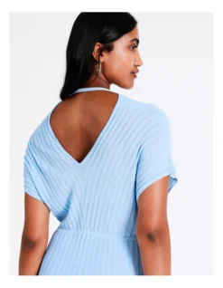 Basque Rib Knit Midi Dress In Sky Blue 13 Basque Rib Knit Midi Dress In Sky Blue -Basque Store Online 968714560 5 720x928