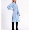 Basque Tie Bodice Shirt Dress In Blue -Basque Store Online 968714830 1 720x928