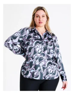 Basque Recycled Satin Printed Shirt In Blues -Basque Store Online 968715010 3 720x928