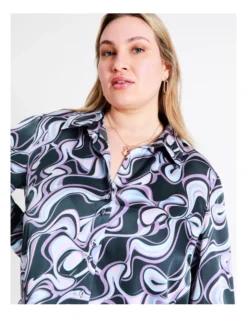 Basque Recycled Satin Printed Shirt In Blues -Basque Store Online 968715010 5 720x928