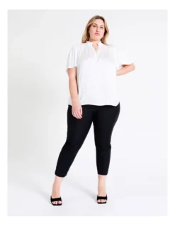 Basque Recycled Bruised Poly Flutter Sleeve Top In Ivory -Basque Store Online 968715280 3 720x928