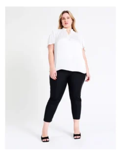 Basque Recycled Bruised Poly Flutter Sleeve Top In Ivory -Basque Store Online 968715280 7 720x928