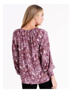 Basque Recycled Blend Gathered Neck Top In Wine -Basque Store Online 975459160 6 720x928