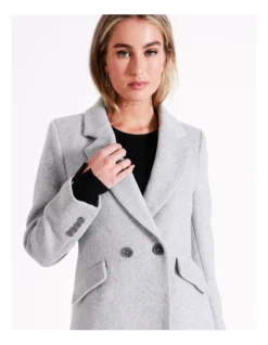 Basque Longline Crombie Coat In Grey -Basque Store Online 975459430 5 720x928