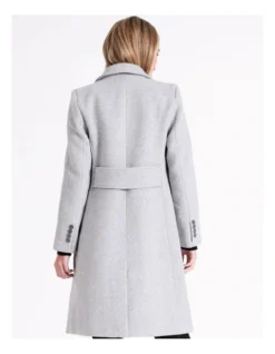 Basque Longline Crombie Coat In Grey -Basque Store Online 975459430 6 720x928