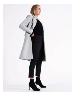 Basque Longline Crombie Coat In Grey -Basque Store Online 975459430 7 720x928