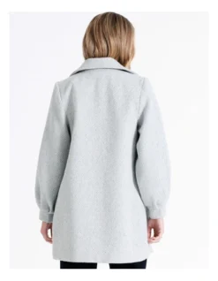 Basque Herringbone Tuck Sleeve Coat In Light Blue -Basque Store Online 975459790 6 720x928