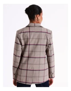 Basque Double Breasted Check Blazer In Assorted -Basque Store Online 975460060 5 720x928