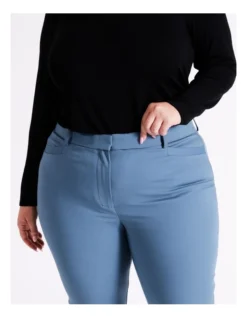 Basque Organic Cotton Blend Sateen Pant In Dusty Blue -Basque Store Online 975460150 4 720x928