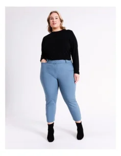 Basque Organic Cotton Blend Sateen Pant In Dusty Blue -Basque Store Online 975460150 5 720x928