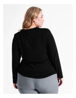 Basque Gathered Long Sleeve T-Shirt In Black -Basque Store Online 975460330 6 720x928