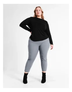 Basque Gathered Long Sleeve T-Shirt In Black -Basque Store Online 975460330 7 720x928