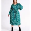 Basque Wrap Front Texture Midi Dress In Green -Basque Store Online 975460420 1 720x928