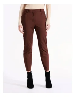 Basque Organic Cotton Blend Sateen Pant In Chocolate -Basque Store Online 975704770 3 720x928
