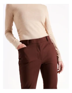 Basque Organic Cotton Blend Sateen Pant In Chocolate -Basque Store Online 975704770 5 720x928