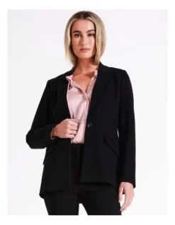 Basque Single Breasted Ponte Blazer In Black 7 Basque Single Breasted Ponte Blazer In Black -Basque Store Online 975925180 5 720x928