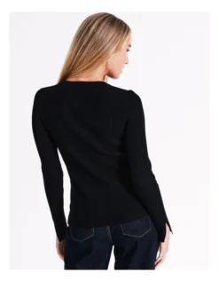 Basque Pointelle Lightweight Knit In Black -Basque Store Online 975925990 4 720x928