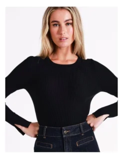 Basque Pointelle Lightweight Knit In Black -Basque Store Online 975925990 7 720x928