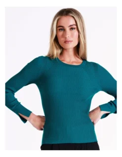 Basque Pointelle Lightweight Knit In Teal -Basque Store Online 975926080 3 720x928