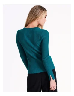 Basque Pointelle Lightweight Knit In Teal -Basque Store Online 975926080 6 720x928