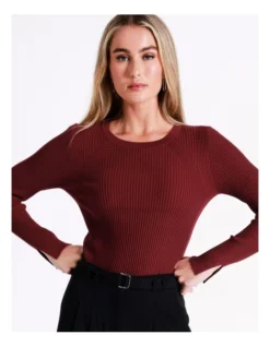 Basque Pointelle Lightweight Knit In Wine