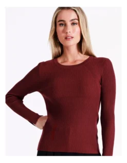 Basque Pointelle Lightweight Knit In Wine -Basque Store Online 975926170 7 720x928