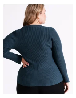 Basque Pointelle Lightweight Knit In Steel -Basque Store Online 976024180 6 720x928