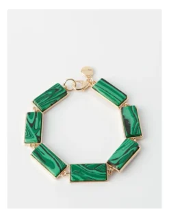 Basque Malachite Bracelet In Gold