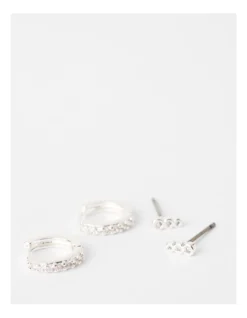 Basque Mini Diamante And Hoop Earring In Silver -Basque Store Online 982712530 3 720x928